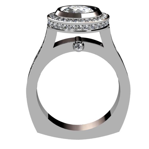 Halo Diamond Ring with Surprise Diamonds and Shank Diamonds