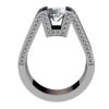 "M" Diamond Engagement Ring Split Shank Pave Diamonds