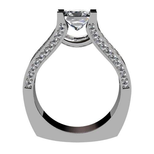 Princess Diamond Engagement Ring Split Shank