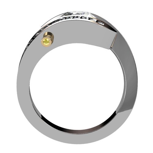 Bypass Diamond Ring with Gold Bridge