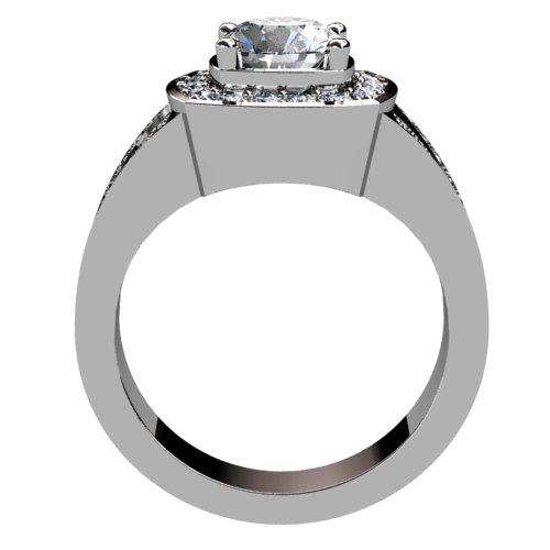 Diamond Halo Split Shank Ring