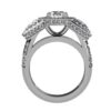 3-Stone Diamond Halo Ring