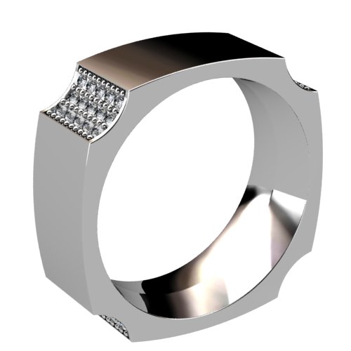 Quadrangle Men's Diamond Band