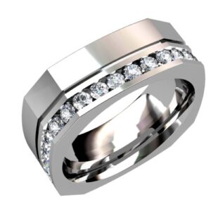 Men's Diamond Band Single Row Channel-Set Diamonds