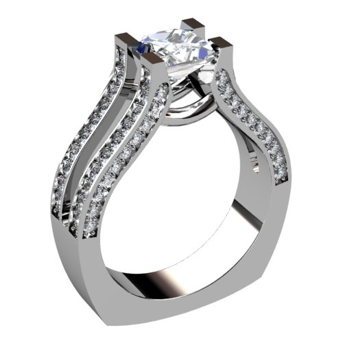 Princess Diamond Engagement Ring Split Shank