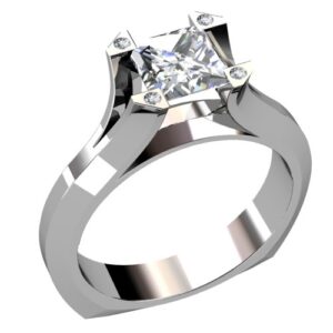 Princess solitaire ring