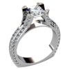 Princess Diamond Engagement Ring 3-Row Diamond Sides