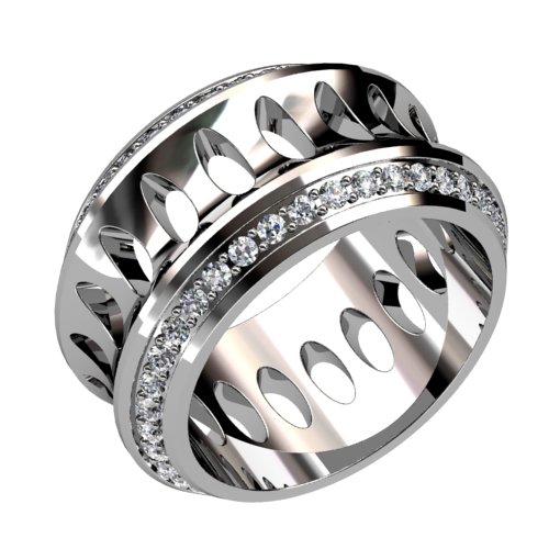 Perforated Diamond Wedding Band