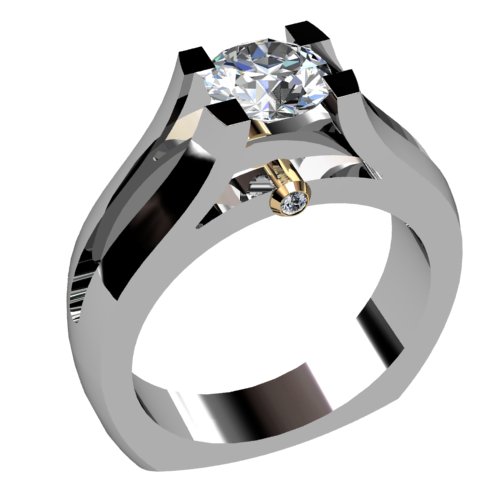 Split Shank Solitaire Diamond Ring with Surprise Diamonds