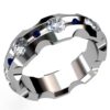 Modern Diamond & Sapphire Wedding Band