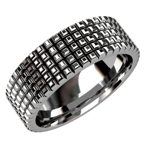 Knurled Men's Gold Band