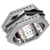 Triple channel-set diamond band