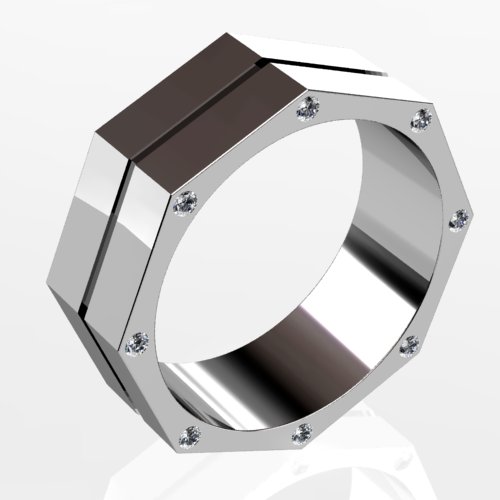 Men's octagon-shaped band