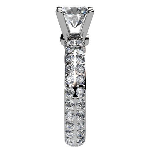 Diamond Engagement Ring Double Row Diamond Band