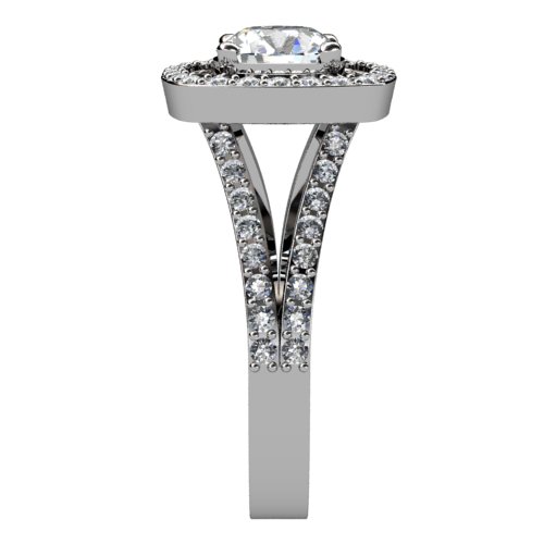 Moat Diamond Halo Ring Split Shank Diamonds