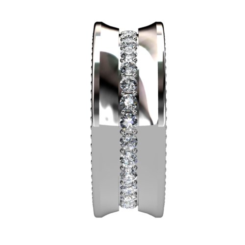 Center Row Diamond Wedding Band