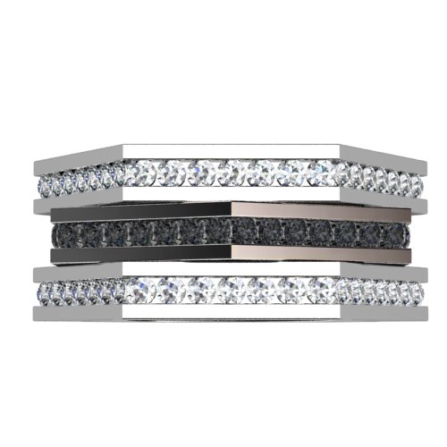 Triple channel-set diamond band