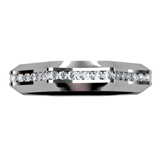 Rolling Octahedron Channel-Set Diamond Eternity Band