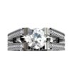 "M" Diamond Engagement Ring Split Shank Pave Diamonds