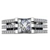 Princess Diamond Engagement Ring Triple Shank Pave Diamonds