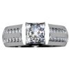 Princess Diamond Two Row Channel-Set Side Diamonds