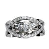 Marquise Diamond Ring Criss-Crossing Shanks