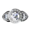 3-Stone Diamond Halo Ring