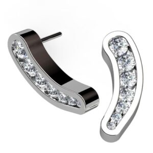 Curved Channel-Set Diamond Earring