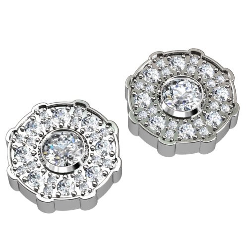 Round Halo Diamond Earring