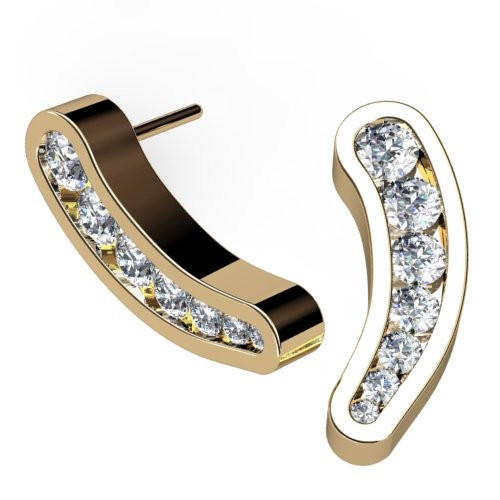 Curved Channel-Set Diamond Earrings